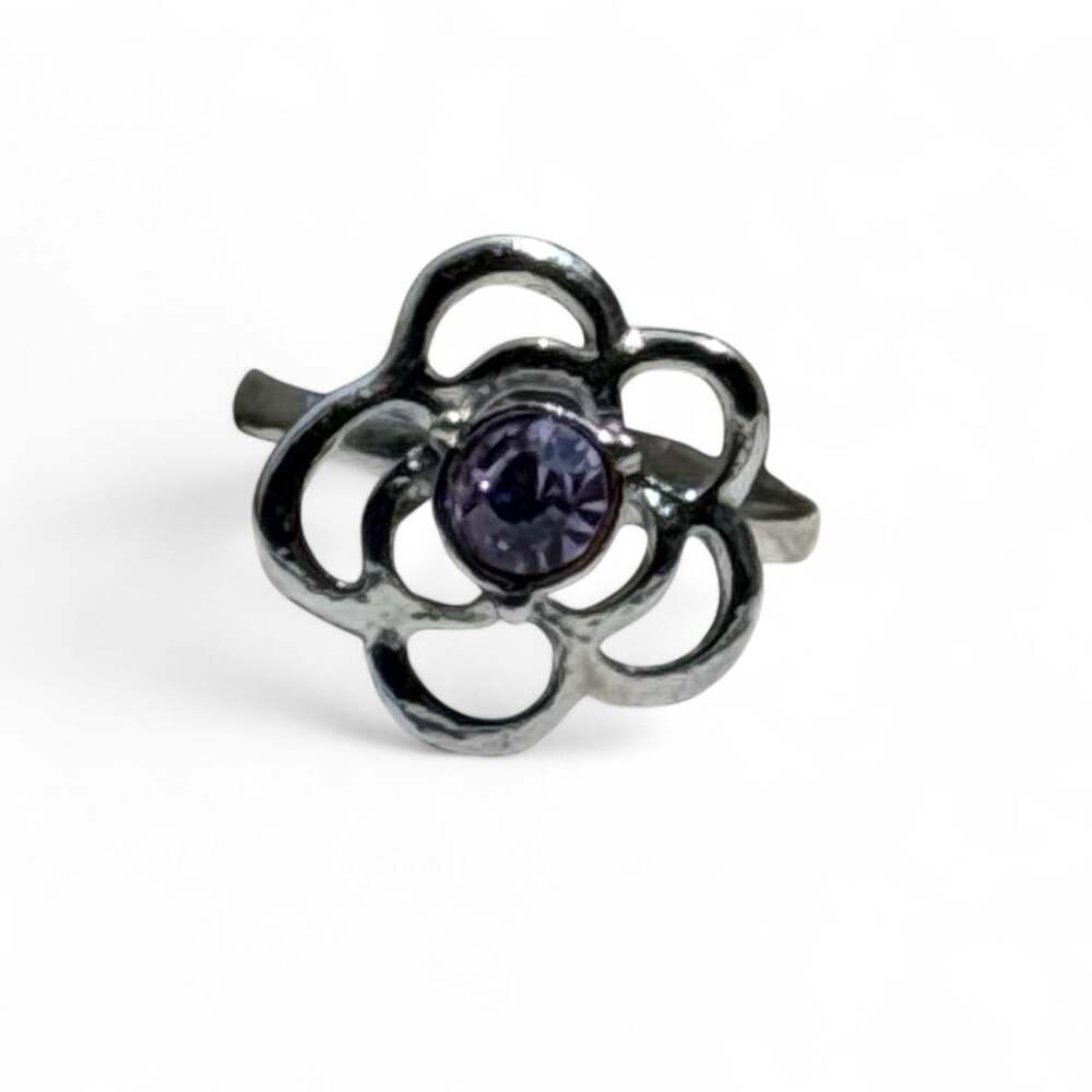 Unbranded Purple Gemstone Flower Ring